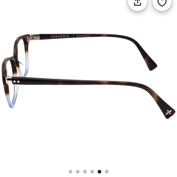 Seraphin Eyeglasses Azalea/8967 Tortoise/Blue Square Japan 53[]16 145 Handmade - Picture 5 of 15